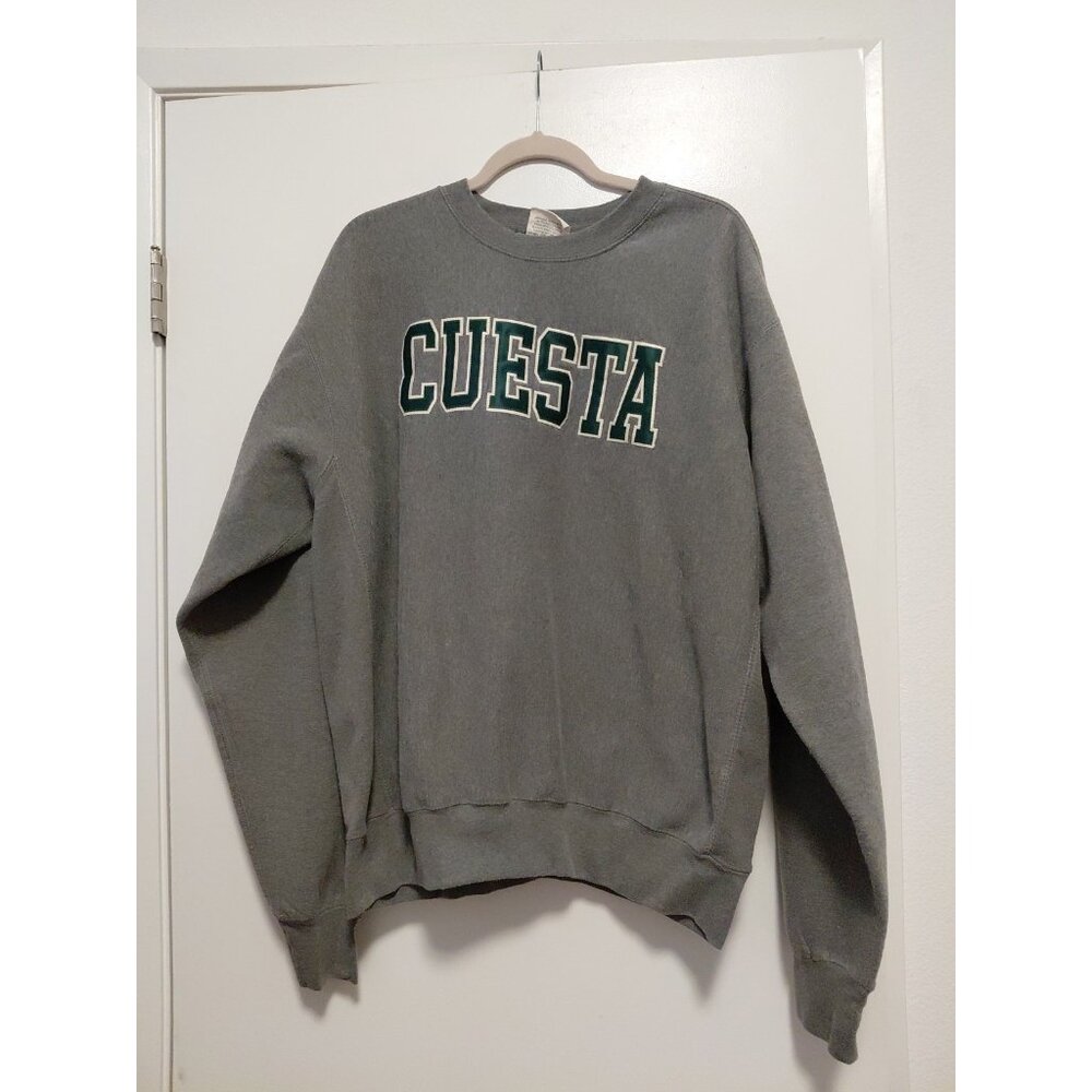 Cuesta College Mens Crew Neck Sweatshirt Gray Large